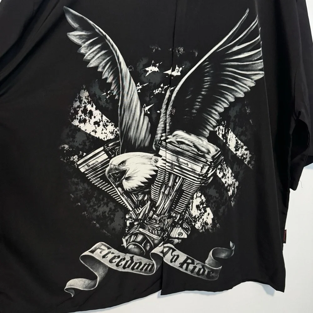 Dragonfly Shirt Mens 5XL Black Roadhouse Eagle Motorcycle Biker Freedom to Ride